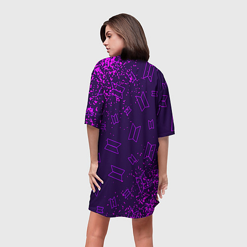 Женская длинная футболка BTS БТС / 3D-принт – фото 4