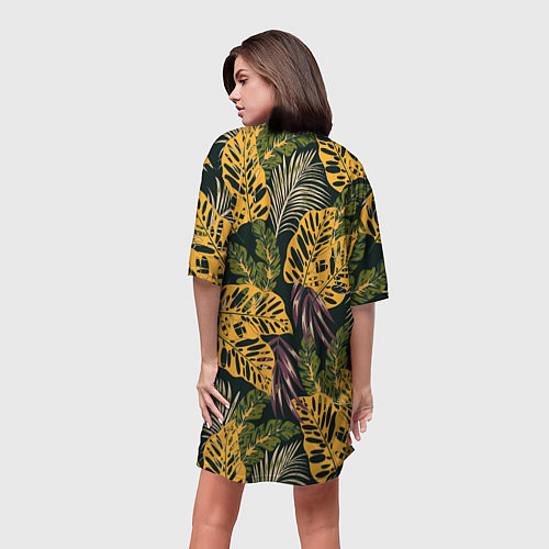 Женская длинная футболка Тропический лес / 3D-принт – фото 4