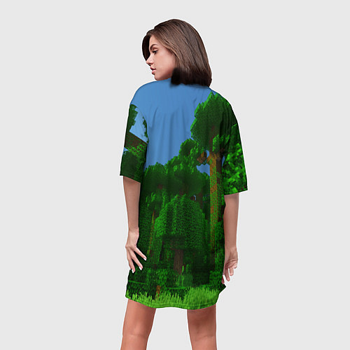 Женская длинная футболка Minecraft / 3D-принт – фото 4