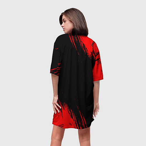 Женская длинная футболка AUDI АУДИ / 3D-принт – фото 4