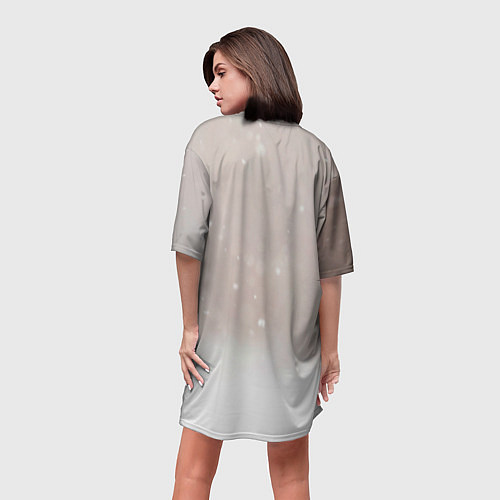 Женская длинная футболка Лиса и снег / 3D-принт – фото 4