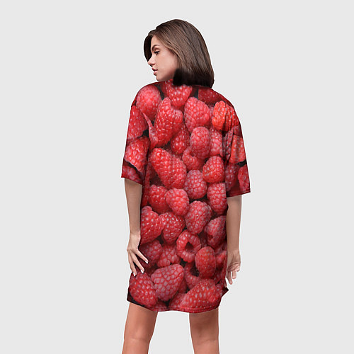 Женская длинная футболка Малина / 3D-принт – фото 4
