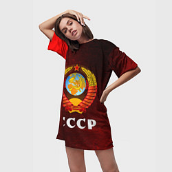 Футболка женская длинная СССР USSR, цвет: 3D-принт — фото 2