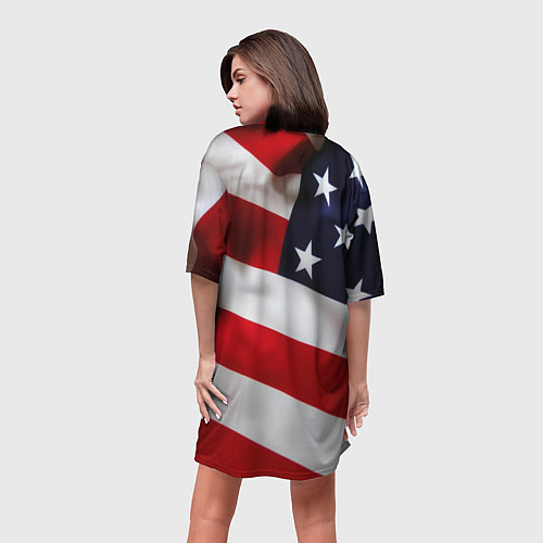 Женская длинная футболка США USA / 3D-принт – фото 4