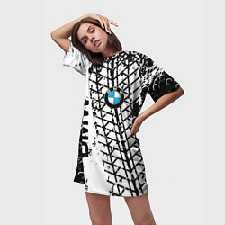 Футболка женская длинная BMW, цвет: 3D-принт — фото 2