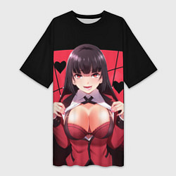 Футболка женская длинная Юмэко Джабами Безумный азарт, цвет: 3D-принт