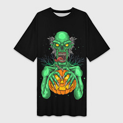 Женская длинная футболка Halloween Zombie