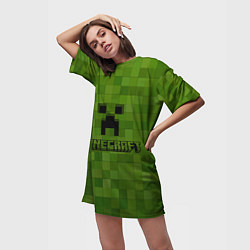 Футболка женская длинная Minecraft, цвет: 3D-принт — фото 2