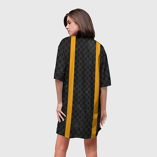 Женская длинная футболка Gachi Gucci / 3D-принт – фото 4