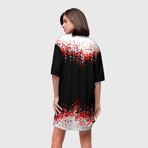 Женская длинная футболка Dead by Daylight / 3D-принт – фото 4