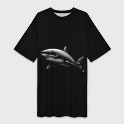 Женская длинная футболка Акула