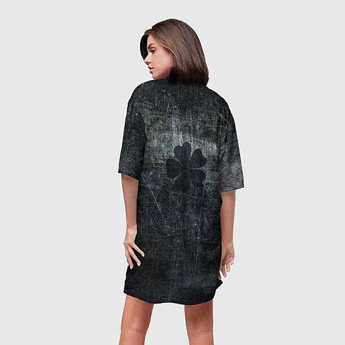 Женская длинная футболка Черный клевер / 3D-принт – фото 4