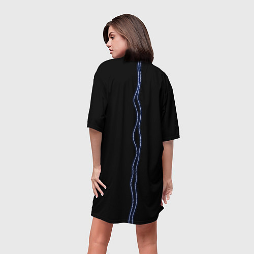 Женская длинная футболка Лого Кис-кис / 3D-принт – фото 4
