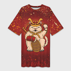 Женская длинная футболка Japan Cat Z
