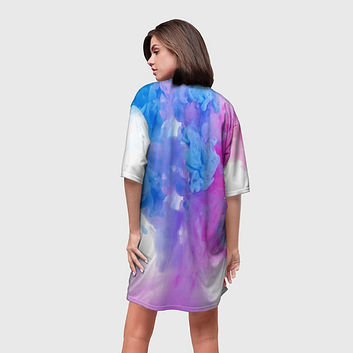 Женская длинная футболка Дым / 3D-принт – фото 4