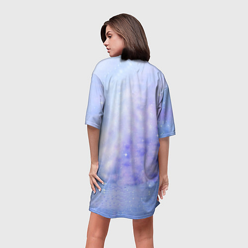 Женская длинная футболка Полярная Лисица / 3D-принт – фото 4