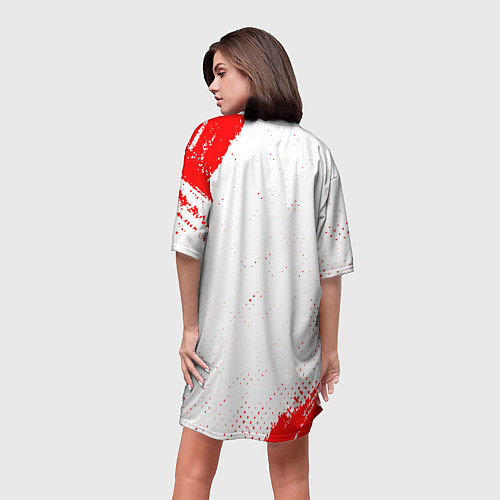 Женская длинная футболка AMONG US АМОНГ АС / 3D-принт – фото 4