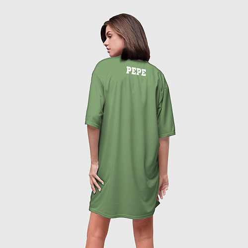Женская длинная футболка Pepe / 3D-принт – фото 4