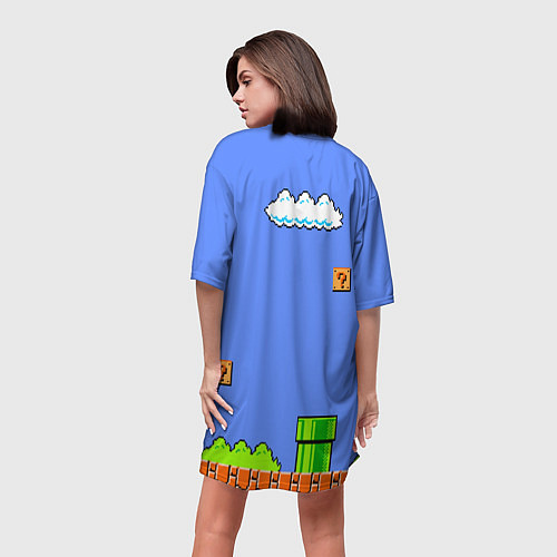 Женская длинная футболка Марио / 3D-принт – фото 4
