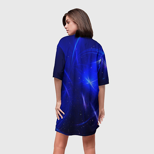Женская длинная футболка Космический вихрь / 3D-принт – фото 4