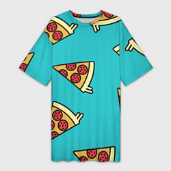 Женская длинная футболка Пицца