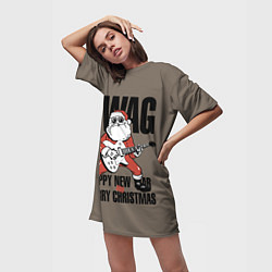 Футболка женская длинная SWAG, цвет: 3D-принт — фото 2