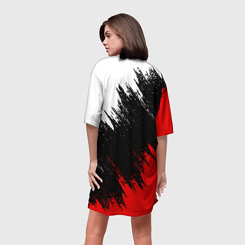 Женская длинная футболка ДЕЛАЕМ СЕБАСА - AMONG US / 3D-принт – фото 4