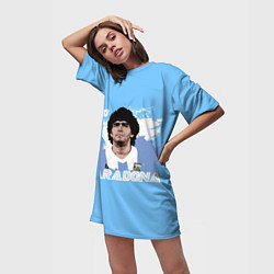 Футболка женская длинная Диего Марадона, цвет: 3D-принт — фото 2