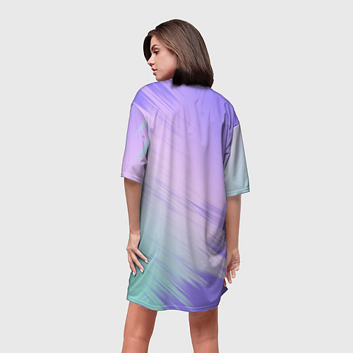 Женская длинная футболка AMONG US GRADIENT / 3D-принт – фото 4