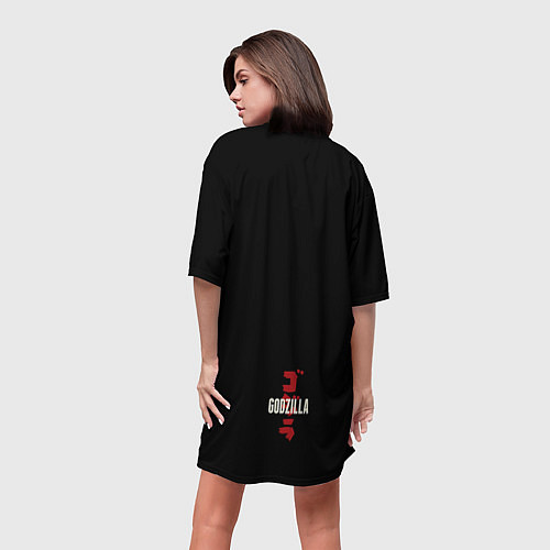 Женская длинная футболка Годзилла / 3D-принт – фото 4