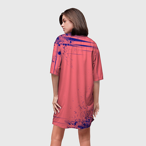 Женская длинная футболка AMONG US - С КОТИКОМ / 3D-принт – фото 4