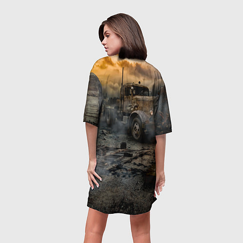Женская длинная футболка Stalker 2 Мертвый город / 3D-принт – фото 4