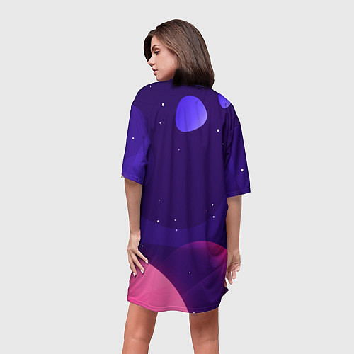 Женская длинная футболка AMONG US - RAINBOW SPACE / 3D-принт – фото 4