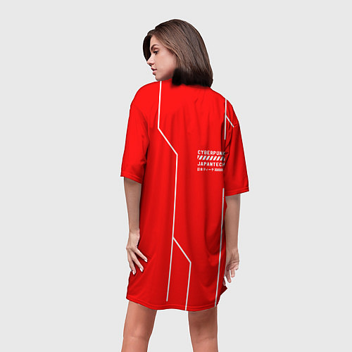 Женская длинная футболка CYBERPUNK FASHION / 3D-принт – фото 4