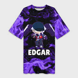 Футболка женская длинная BRAWL STARS EDGAR, цвет: 3D-принт