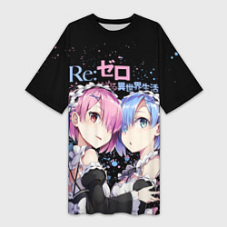 Женская длинная футболка Re:Zero, Рам и Рем