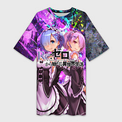 Женская длинная футболка Re:Zero Жизнь с нуля