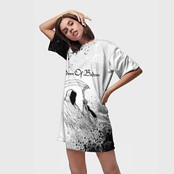 Футболка женская длинная Children of Bodom Z, цвет: 3D-принт — фото 2