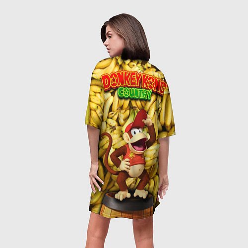 Женская длинная футболка Dk / 3D-принт – фото 4