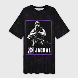 Футболка женская длинная Jackal, цвет: 3D-принт