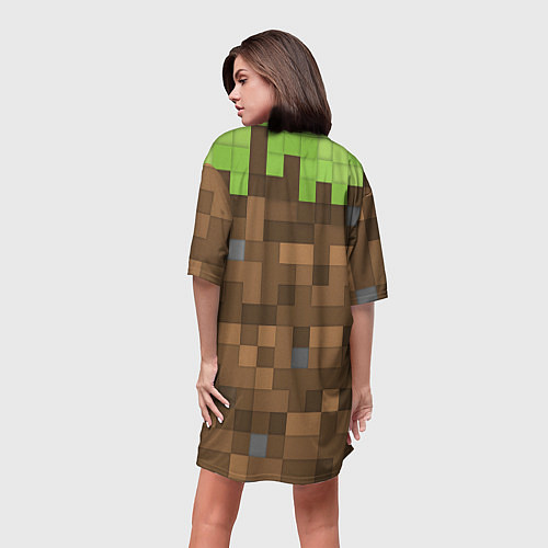 Женская длинная футболка Minecraft камуфляж / 3D-принт – фото 4