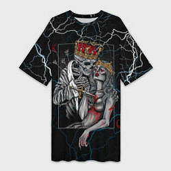 Женская длинная футболка The Skull King and Queen