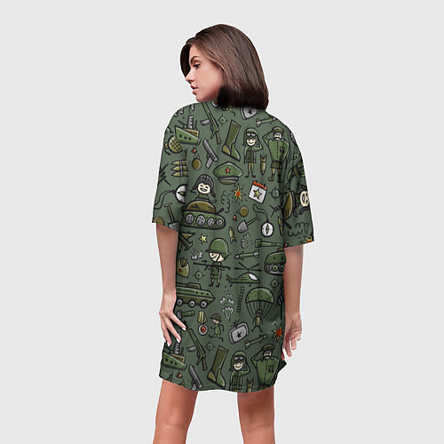 Женская длинная футболка Военные атрибуты / 3D-принт – фото 4
