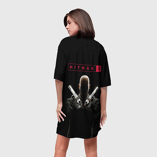 Женская длинная футболка Hitman III / 3D-принт – фото 4