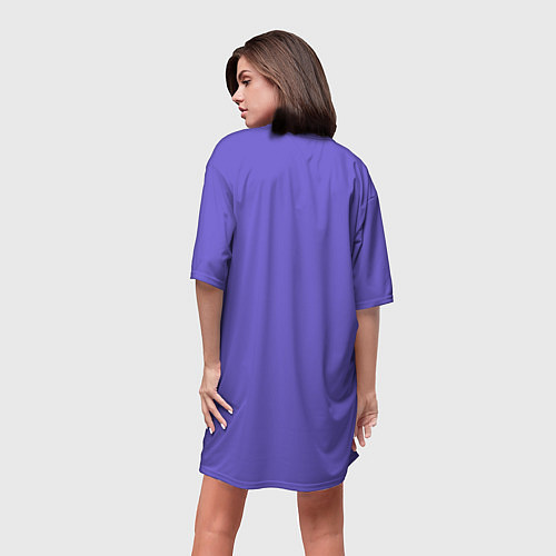 Женская длинная футболка Аспидно-синий / 3D-принт – фото 4