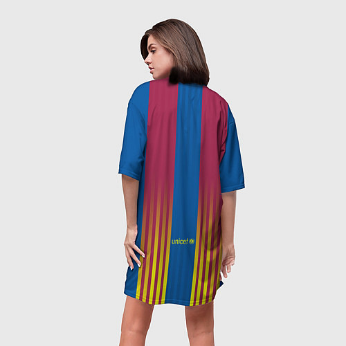 Женская длинная футболка FC Barcelona El Clasico La Liga 202122 / 3D-принт – фото 4