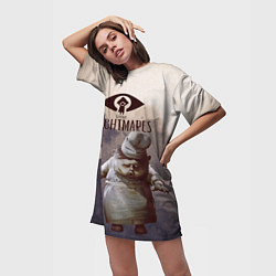 Футболка женская длинная Little, цвет: 3D-принт — фото 2