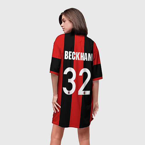Женская длинная футболка Форма Милан Бекхэм / 3D-принт – фото 4