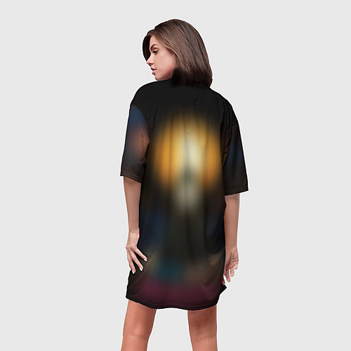 Женская длинная футболка БИТКОИН BITCOIN / 3D-принт – фото 4