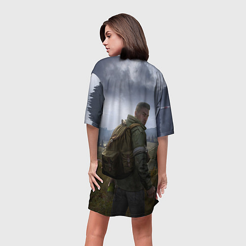 Женская длинная футболка DAYZ POSTER ДЕЙЗИ ПОСТЕР Z / 3D-принт – фото 4